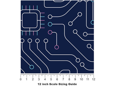 Simple Navy Technology Vinyl Film Pattern Size 12 inch Scale~Rwraps Simple Navy Technology Sizing Chart~3