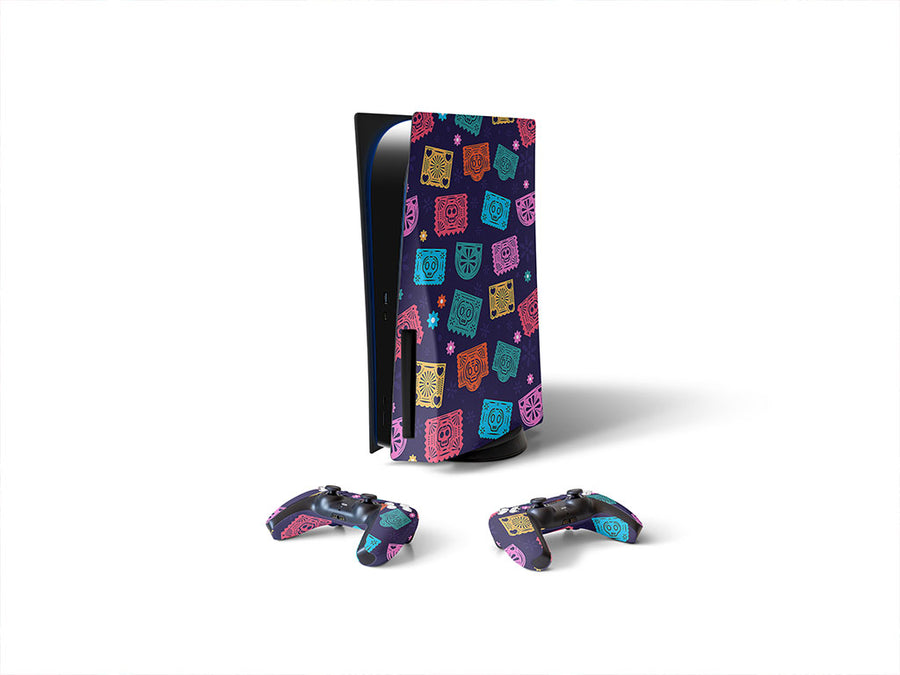 simple picado day of the dead Sony PS5 DIY Skin