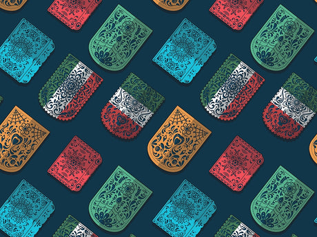 Simple Picado Day of the Dead Vinyl Wrap Pattern~Rwraps Series 914 Digitally Printed Vinyl Wrap~0