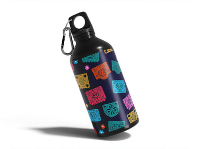 simple picado day of the dead Water Bottle DIY Stickers