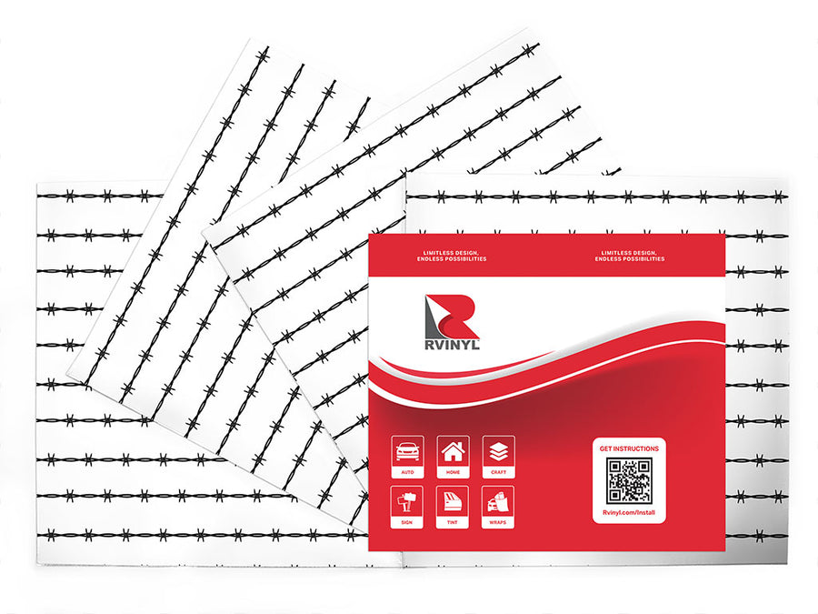 simple ross barbed wire Craft Vinyl Sheet Pack