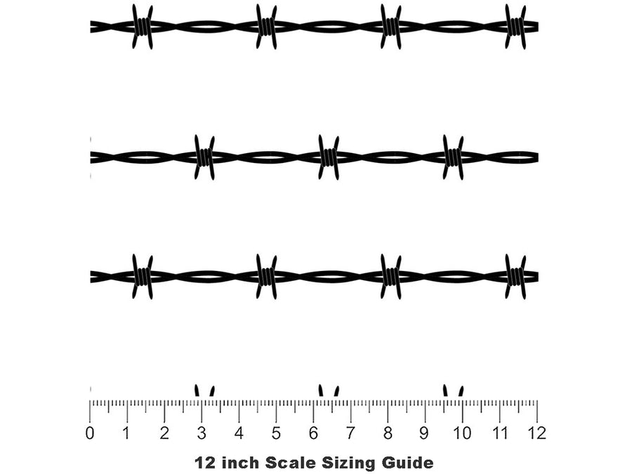Simple Ross Barbed Wire Vinyl Film Pattern Size 12 inch Scale~Rwraps Simple Ross Barbed Wire Sizing Chart~2
