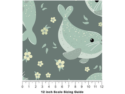 Simple Seals Marine Life Vinyl Film Pattern Size 12 inch Scale~Rwraps Simple Seals Marine Life Sizing Chart~2