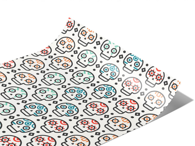 Simple Skulls Day of the Dead Vinyl Wraps~Rwraps Series 914 Digitally Printed Vinyl Wrap~0