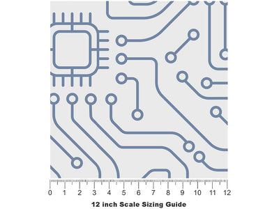 Simple White Technology Vinyl Film Pattern Size 12 inch Scale~Rwraps Simple White Technology Sizing Chart~3
