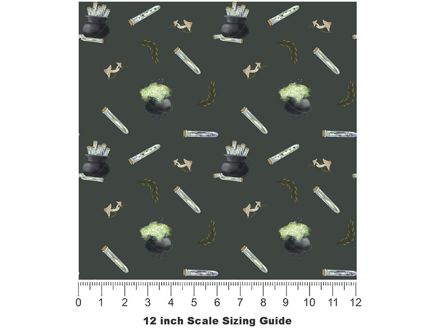 Sinister Vials Witch Vinyl Film Pattern Size 12 inch Scale~Rwraps Sinister Vials Witch Sizing Chart~2