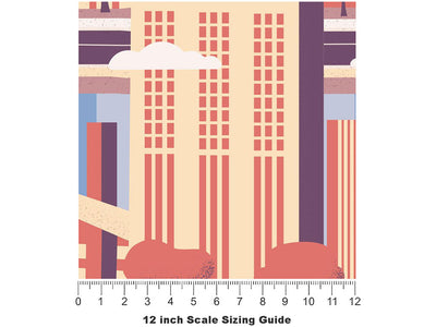 Sixties Utopia Cityscape Vinyl Film Pattern Size 12 inch Scale~Rwraps Sixties Utopia Cityscape Sizing Chart~3