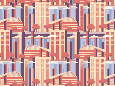 Sixties Utopia Cityscape Vinyl Wrap Pattern~Rwraps Series 914 Digitally Printed Vinyl Wrap~0