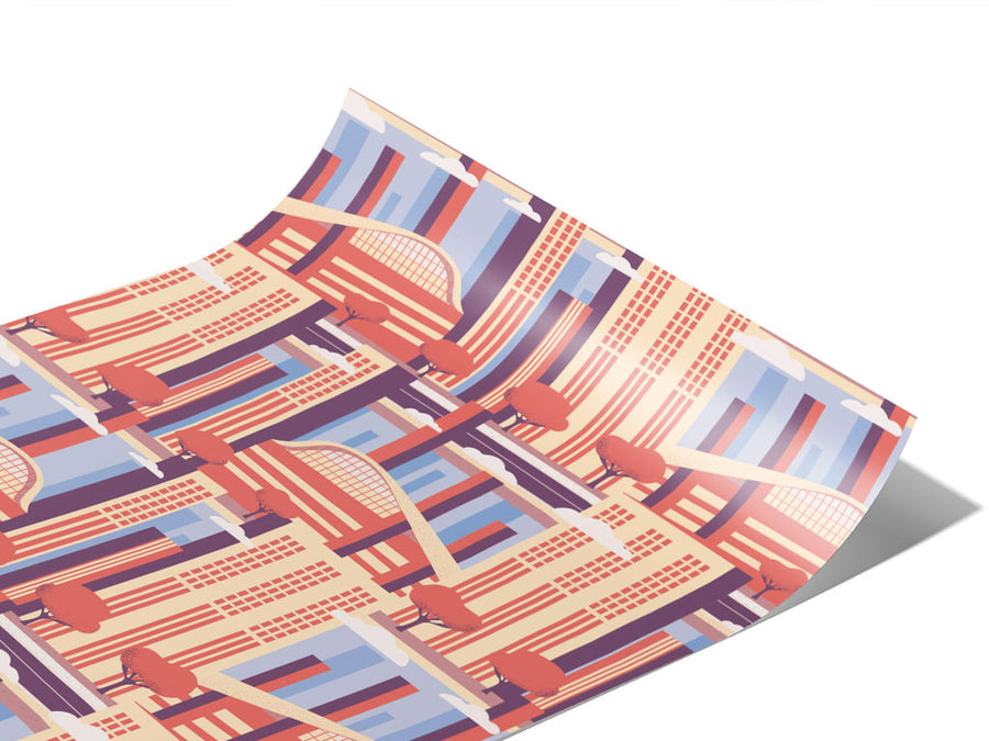 Sixties Utopia Cityscape Vinyl Wraps~Rwraps Series 914 Digitally Printed Vinyl Wrap~1