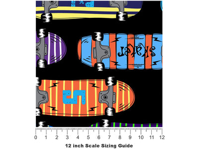 Skate Punk Sport Vinyl Film Pattern Size 12 inch Scale~Rwraps Skate Punk Sport Sizing Chart~2
