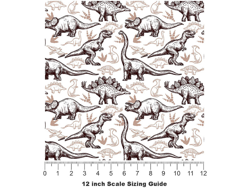 Sketchbook Stories Dinosaur Vinyl Film Pattern Size 12 inch Scale~Rwraps Sketchbook Stories Dinosaur Sizing Chart~2