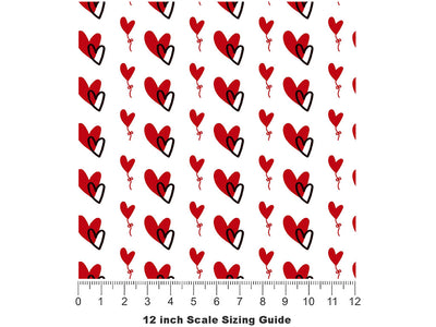 Skipped Beat Heart Vinyl Film Pattern Size 12 inch Scale~Rwraps Skipped Beat Heart Sizing Chart~2