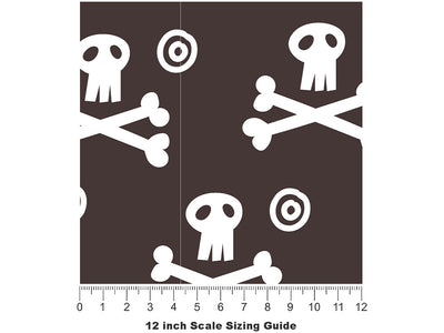 Skull and Crossbones Pirate Vinyl Film Pattern Size 12 inch Scale~Rwraps Skull and Crossbones Pirate Sizing Chart~2