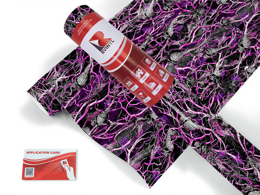 skull pink camouflage Craft Vinyl Roll
