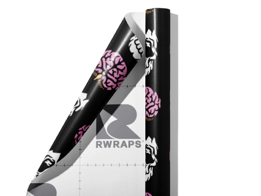Skull Stripping Halloween Wrap Film Sheets~Rwraps Series 914 Skull Stripping Halloween Scrolled Sheet~3