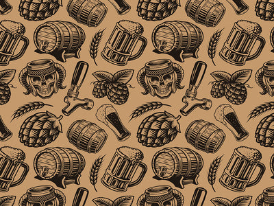 Skull Tankard Alcohol Vinyl Wrap Pattern~Rwraps Series 914 Digitally Printed Vinyl Wrap~0