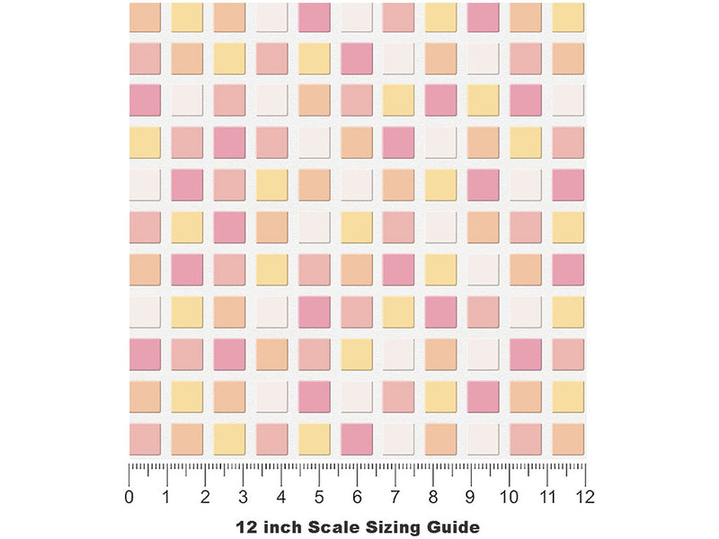 Sky Magenta Mosaic Vinyl Film Pattern Size 12 inch Scale~Rwraps Sky Magenta Mosaic Sizing Chart~2