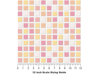 Sky Magenta Mosaic Vinyl Film Pattern Size 12 inch Scale~Rwraps Sky Magenta Mosaic Sizing Chart~2