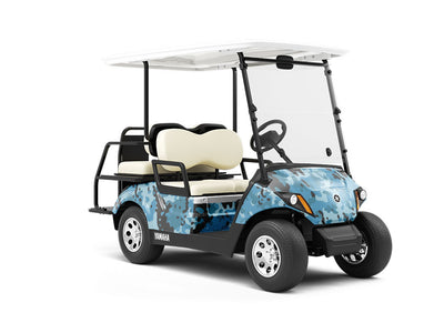Sky Multicam Camouflage Wrapped Golf Cart