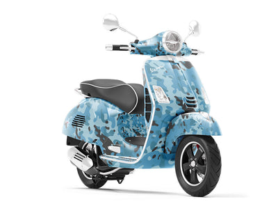 Sky Multicam Camouflage Vespa Scooter Wrap Film