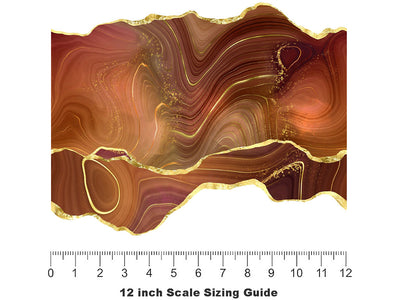 Slashed Sepia Gemstone Vinyl Film Pattern Size 12 inch Scale~Rwraps Slashed Sepia Gemstone Sizing Chart~2