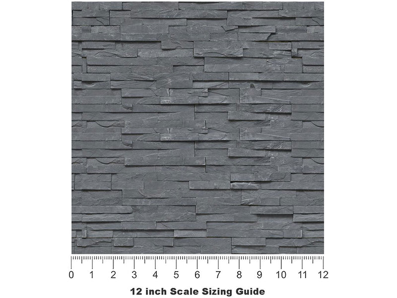 Slate  Brick Vinyl Film Pattern Size 12 inch Scale~Rwraps Slate  Brick Sizing Chart~3