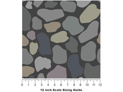 Slate  Cobblestone Vinyl Film Pattern Size 12 inch Scale~Rwraps Slate  Cobblestone Sizing Chart~3