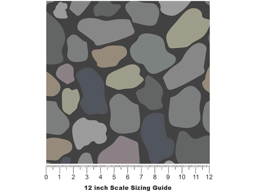 Slate  Cobblestone Vinyl Film Pattern Size 12 inch Scale~Rwraps Slate  Cobblestone Sizing Chart~3