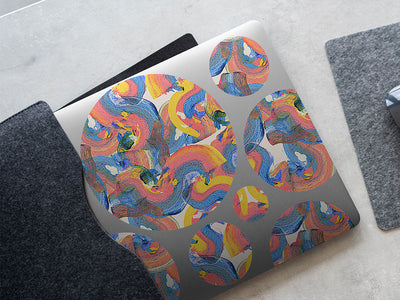 sleepy dreams abstract geometric DIY Laptop Stickers