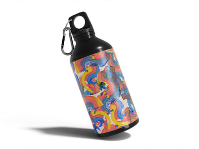 sleepy dreams abstract geometric Water Bottle DIY Stickers