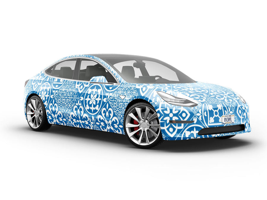 Sliced White Tile Vehicle Vinyl Wrap