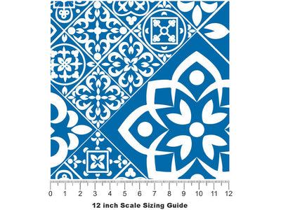 Sliced White Tile Vinyl Film Pattern Size 12 inch Scale~Rwraps Sliced White Tile Sizing Chart~3