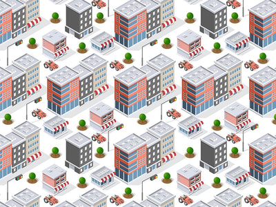 Small Town Sprawl Cityscape Vinyl Wrap Pattern~Rwraps Series 914 Digitally Printed Vinyl Wrap~0