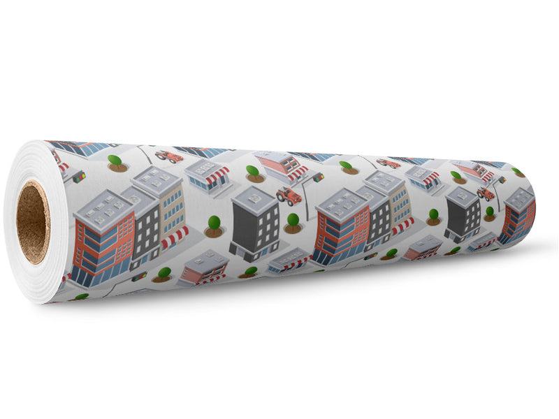 Small Town Sprawl Cityscape Wrap Film Wholesale Roll~Rwraps Series 914 Digitally Printed Vinyl Roll~5