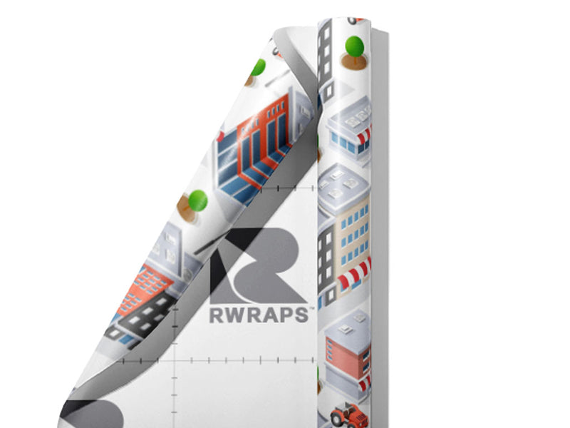 Small Town Sprawl Cityscape Wrap Film Sheets~Rwraps Series 914 Small Town Sprawl Cityscape Scrolled Sheet~4