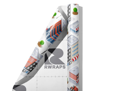 Small Town Sprawl Cityscape Wrap Film Sheets~Rwraps Series 914 Small Town Sprawl Cityscape Scrolled Sheet~4