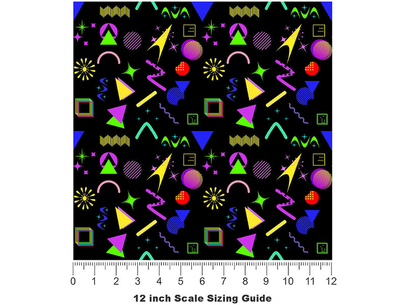 Small Zap Retro Vinyl Film Pattern Size 12 inch Scale~Rwraps Small Zap Retro Sizing Chart~2