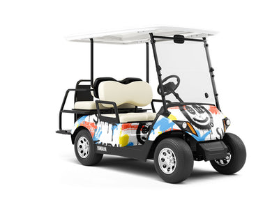 Smile On Graffiti Wrapped Golf Cart