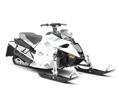 Smiling Stegosaur Dinosaur Custom Wrapped Snowmobile