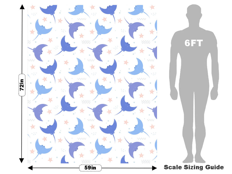 Smiling Stingray Marine Life Vehicle Wrap Scale~Rwraps Series 914 Smiling Stingray Marine Life Measurements~1