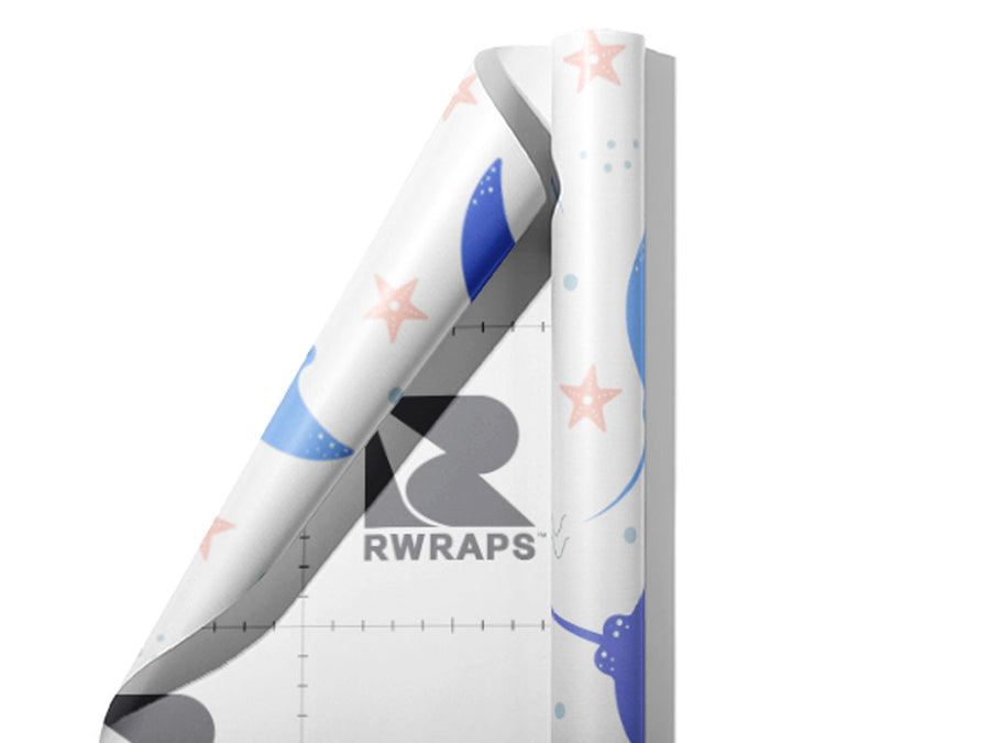 Smiling Stingray Marine Life Wrap Film Sheets~Rwraps Series 914 Smiling Stingray Marine Life Scrolled Sheet~3