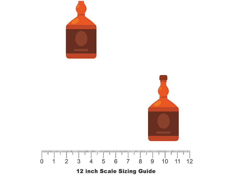 smooth Cognac Alcohol Vinyl Film Pattern Size 12 inch Scale~Rwraps smooth Cognac Alcohol Sizing Chart~2