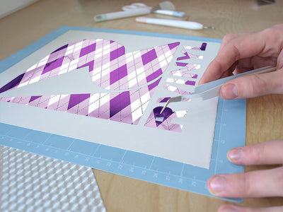 smooth indigo argyle Easy Weed Craft Vinyl