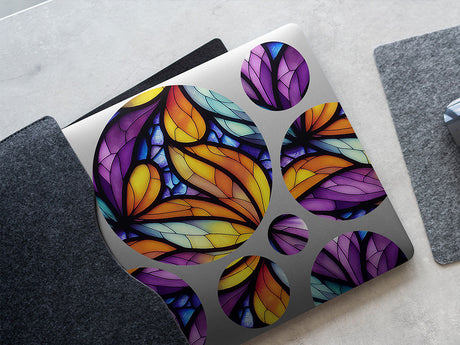 smooth petals stained glass DIY Laptop Stickers