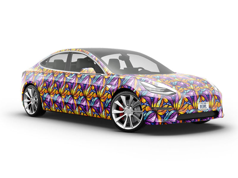Smooth Petals Stained Glass Vehicle Vinyl Wrap