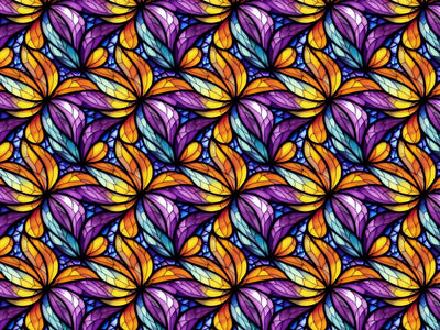 Smooth Petals Stained Glass Vinyl Wrap Pattern~Rwraps Series 914 Digitally Printed Vinyl Wrap~0