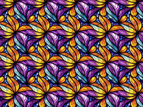 Smooth Petals Stained Glass Vinyl Wrap Pattern~Rwraps Series 914 Digitally Printed Vinyl Wrap~0