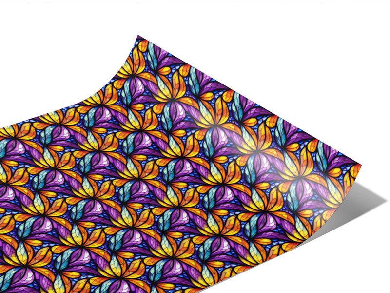 Smooth Petals Stained Glass Vinyl Wraps~Rwraps Series 914 Digitally Printed Vinyl Wrap~0