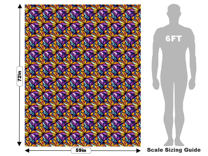Smooth Petals Stained Glass Vehicle Wrap Scale~Rwraps Series 914 Smooth Petals Stained Glass Measurements~1