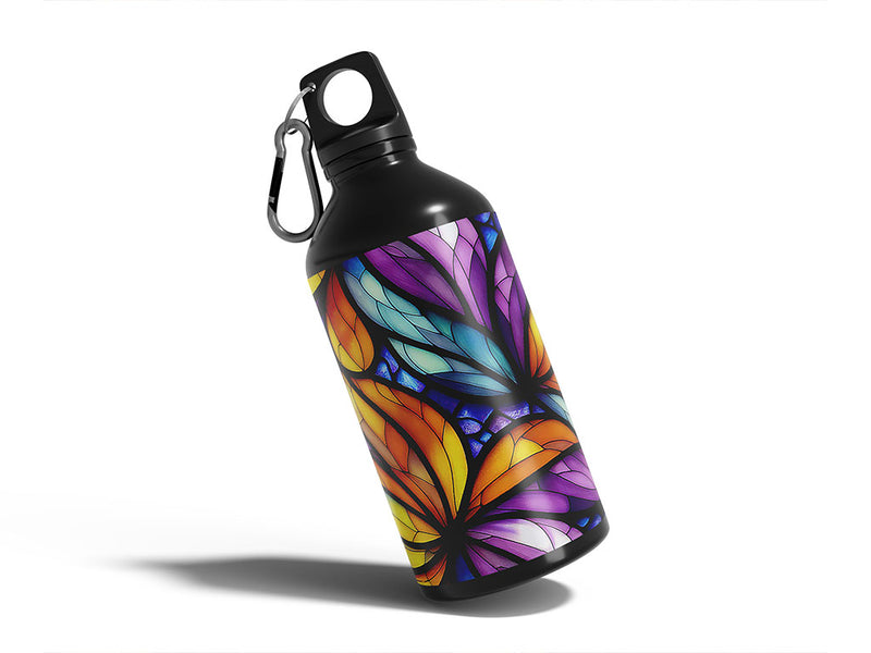 smooth petals stained glass Water Bottle DIY Stickers